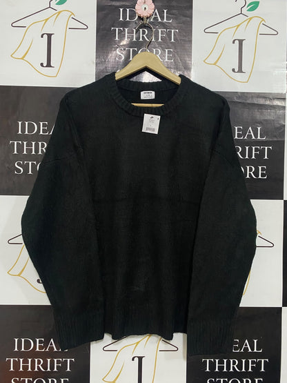 COTTON ON |L| BUST 23| A56| BLACK CREWNECK TECHNICAL UTILITY SWEATER