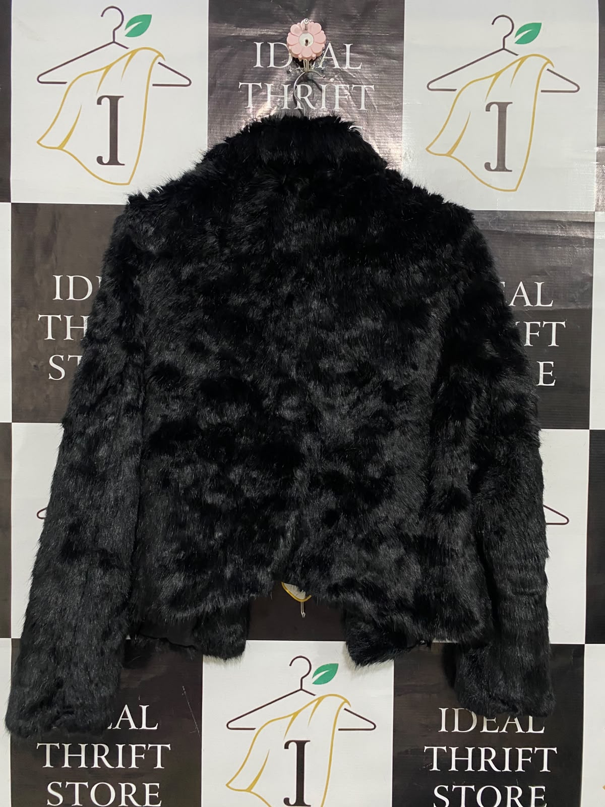 NEW LOOK |M| BUST 22| A55| BLACK FAUX-FUR SHAWL-COLLAR TECHNICAL UTILITY JACKET