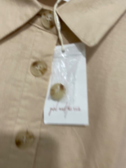 GIRL AND THE SUN |S| BUST 18| A55| BEIGE UTILITY COLLARED DRAWSTRING SHIRT DRESS