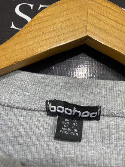 BOOHOO |S| BUST 16| A55| GREY SNAP-FRONT TECHNICAL UTILITY CARDIGAN