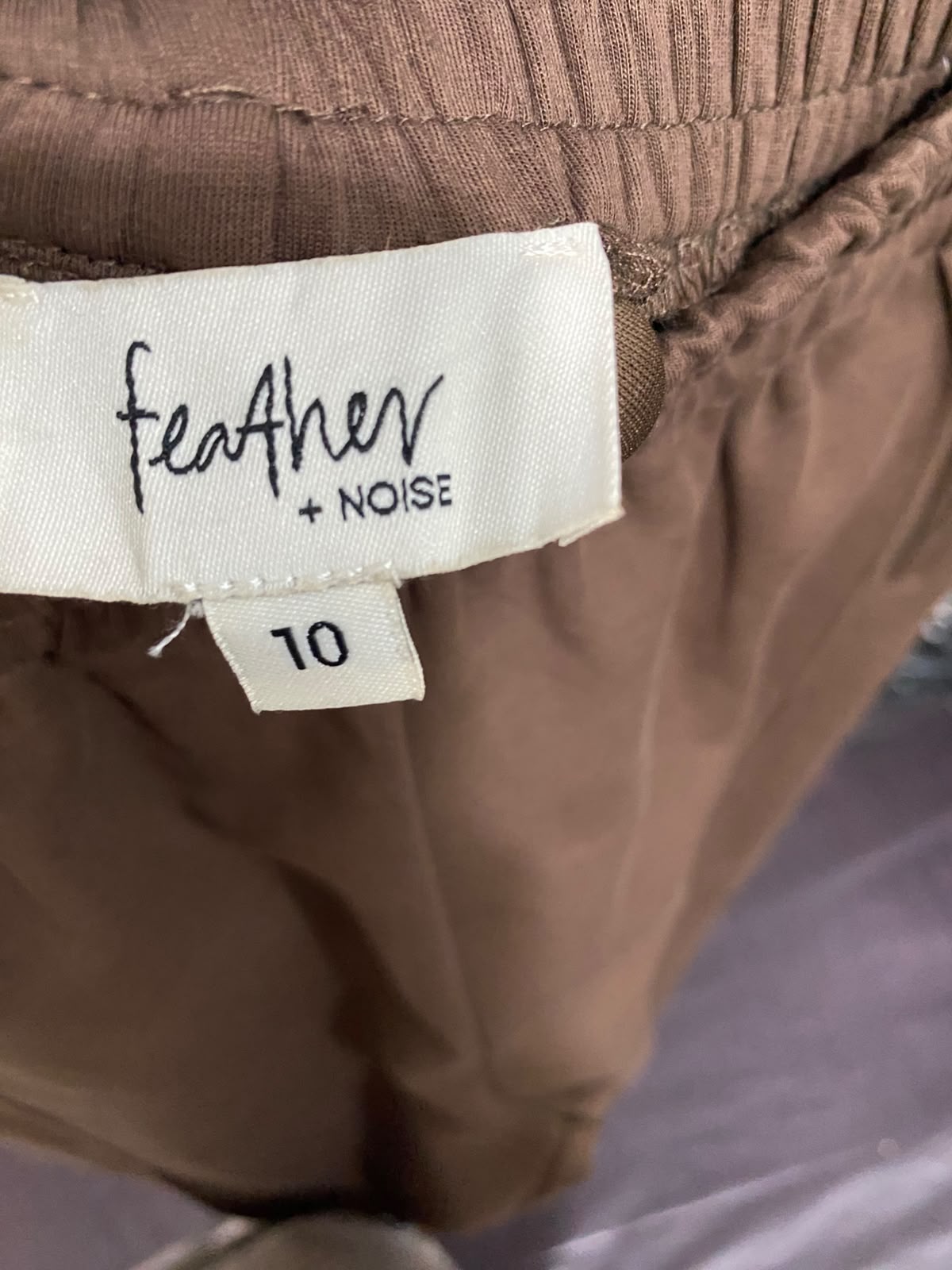 FEATHER |S| WAIST 26| A55| BROWN AND PINK SIDE-STRIPE TECHNICAL UTILITY TRACK PANTS
