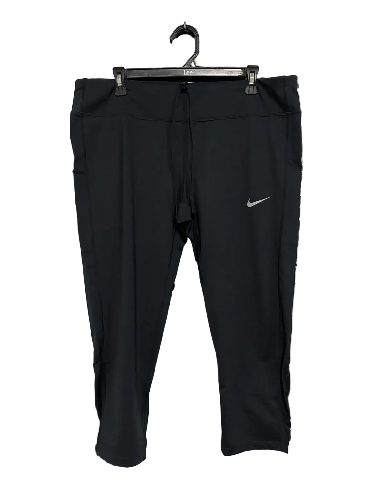 NIKE |XXL| WAIST 38| A55| BLACK DRAWSTRING TECHNICAL UTILITY LEGGINGS