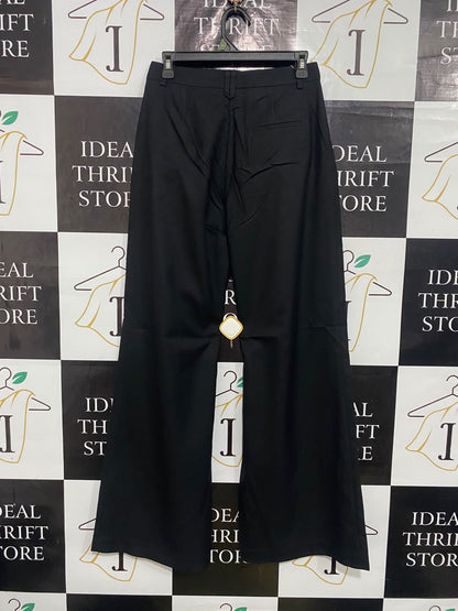 OXFORD |S| WAIST 28| A32| BLACK PLEATED TECHNICAL UTILITY WIDE-LEG TROUSERS