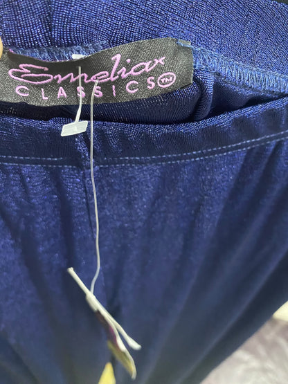 EMELIAX |S| WAIST 26| A32| NAVY VELOUR TECHNICAL UTILITY WIDE-LEG TROUSERS
