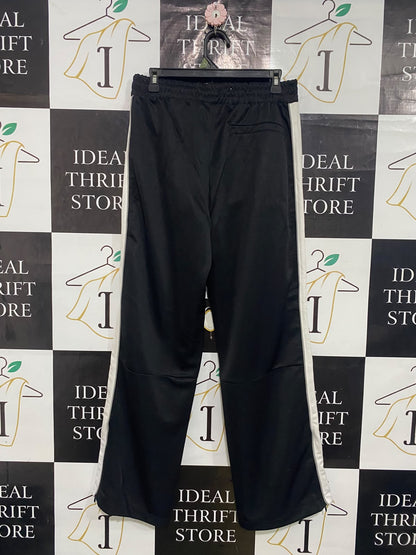 BERSHKA |M| WAIST 30| A32| BLACK AND WHITE SIDE-STRIPE TECHNICAL UTILITY TRACK PANTS