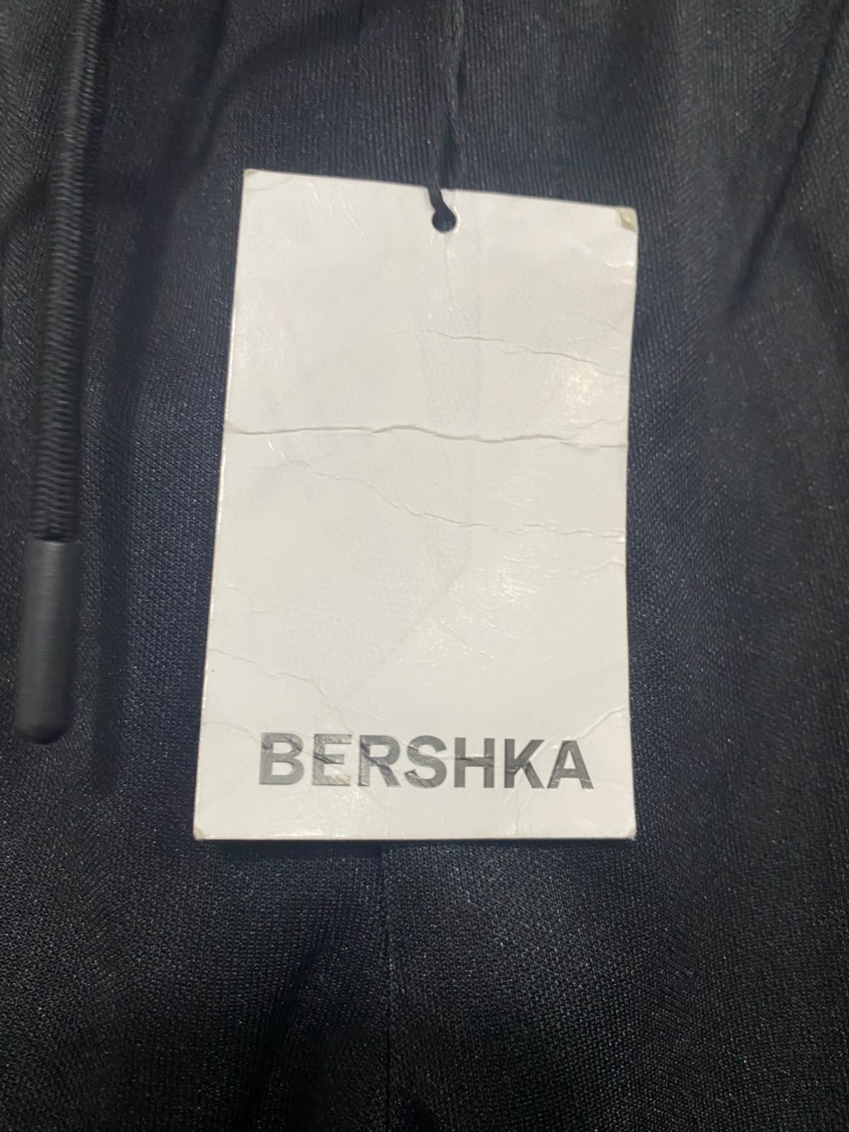 BERSHKA |M| WAIST 30| A32| BLACK AND WHITE SIDE-STRIPE TECHNICAL UTILITY TRACK PANTS