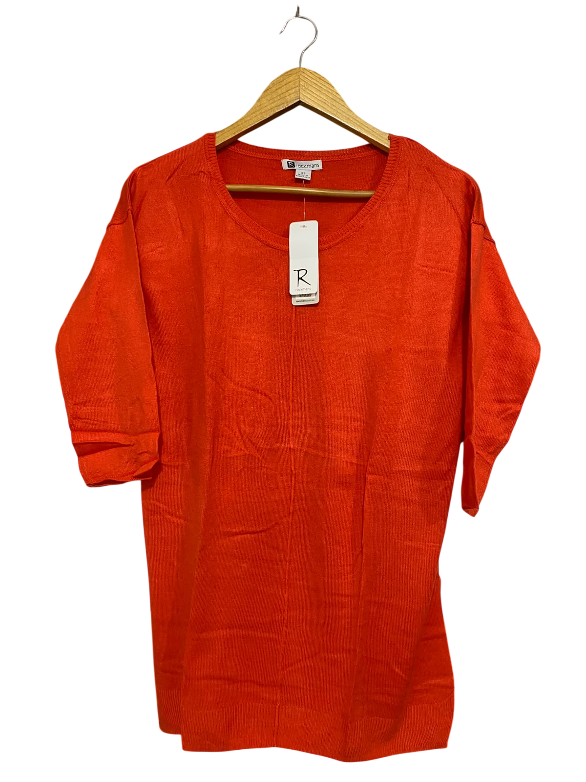 ROCKMANS |XS| BUST 20| A56| ORANGE KNIT TUNIC TOP
