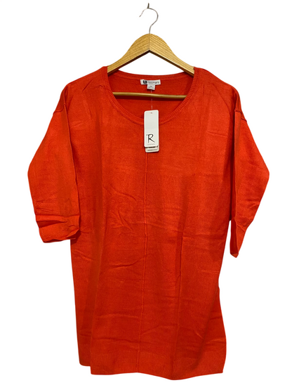 ROCKMANS |XS| BUST 20| A56| ORANGE KNIT TUNIC TOP
