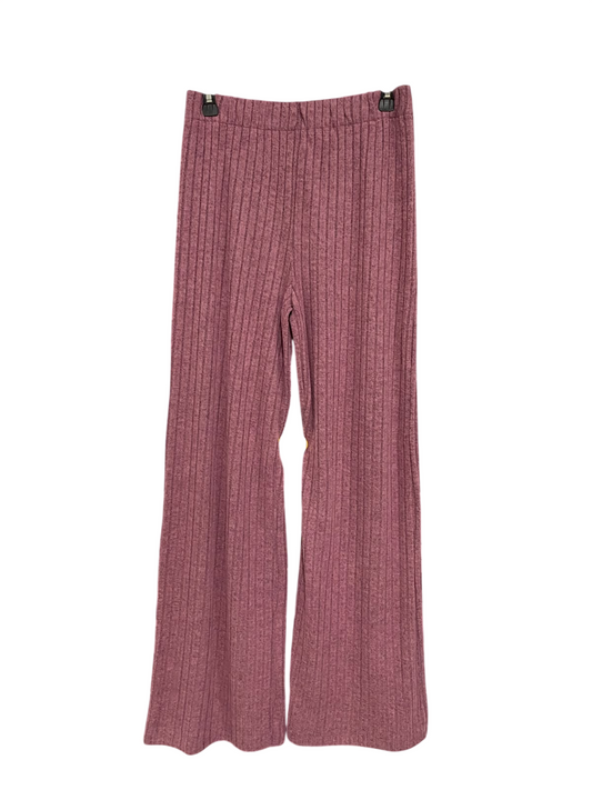 RIVER ISLAND |M| WAIST 28| A56| MAUVE RIBBED KNIT WIDE-LEG TECHNICAL UTILITY TROUSERS