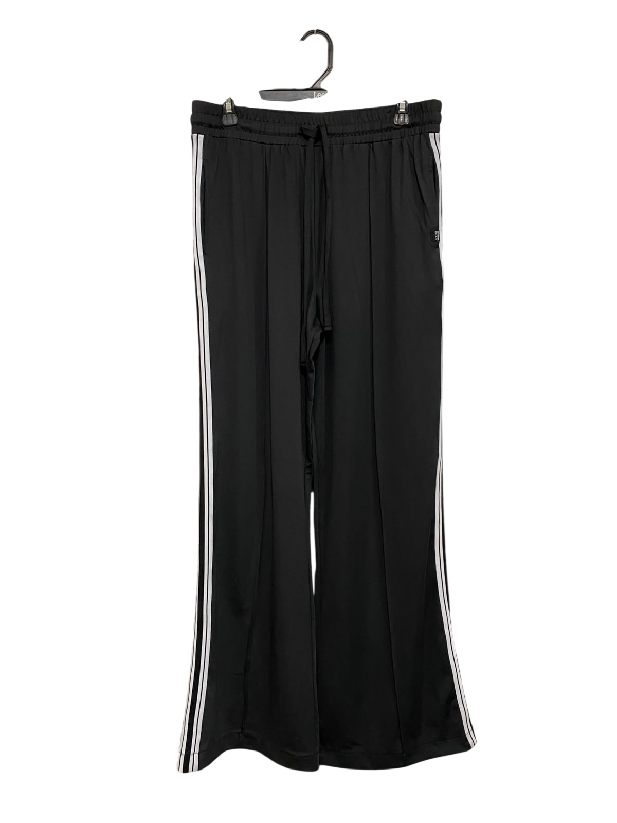 COTTON ON |L| WAIST 32| A56| BLACK SIDE-STRIPE WIDE-LEG TECHNICAL UTILITY TROUSERS