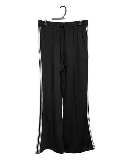 COTTON ON |L| WAIST 32| A56| BLACK SIDE-STRIPE WIDE-LEG TECHNICAL UTILITY TROUSERS