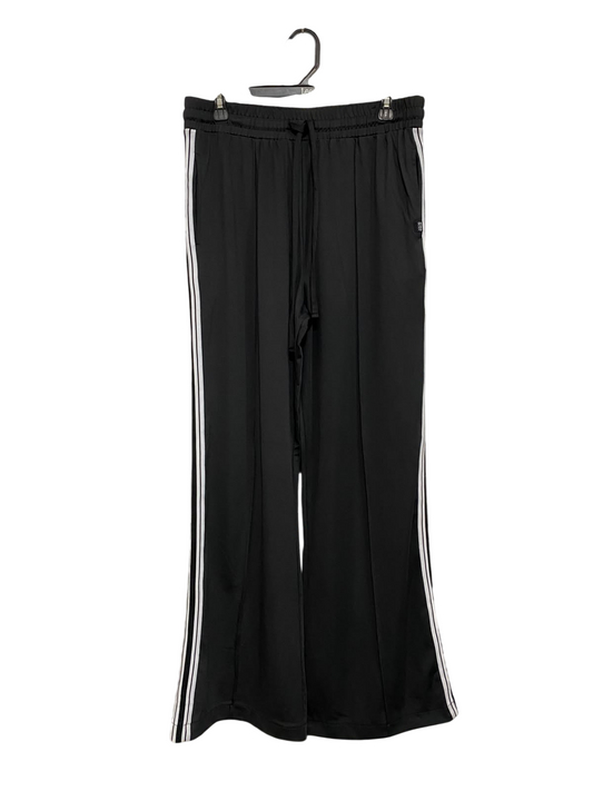COTTON ON |L| WAIST 32| A56| BLACK SIDE-STRIPE WIDE-LEG TECHNICAL UTILITY TROUSERS