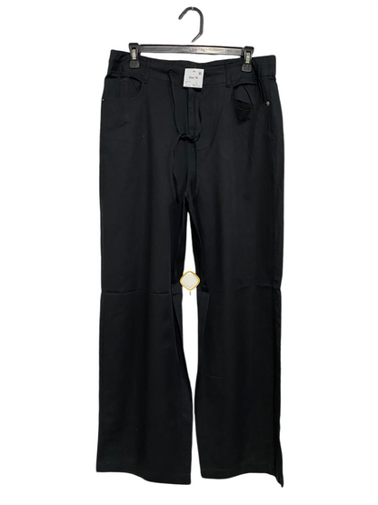 ANKO |L| WAIST 32| A56| BLACK UTILITY DRAWSTRING WAISTBAND STRAIGHT-LEG TECHNICAL TROUSERS