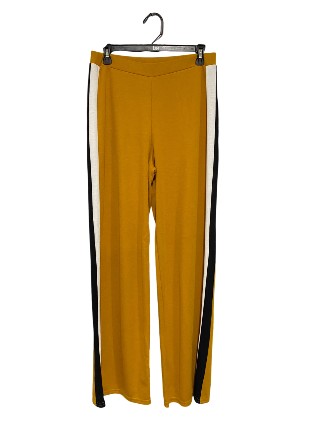 PRIMARK |L| WAIST 29| A56| MUSTARD AND CONTRAST-STRIPE WIDE-LEG TECHNICAL UTILITY TROUSERS