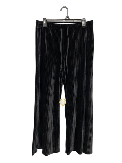 |XL| WAIST 34| A56| BLACK PLEATED WIDE-LEG TECHNICAL UTILITY TROUSERS