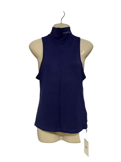 STAX |S| BUST 16| A56| NAVY MOCK-NECK SLEEVELESS TECHNICAL UTILITY TANK TOP
