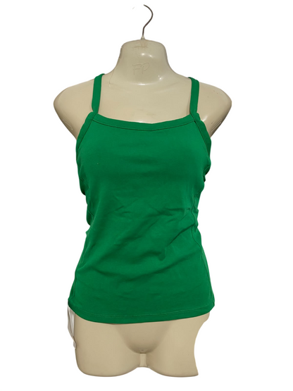 SINBOUN BOUN |M| BUST 15| A56| GREEN SQUARE-NECK TECHNICAL UTILITY CAMI TANK TOP