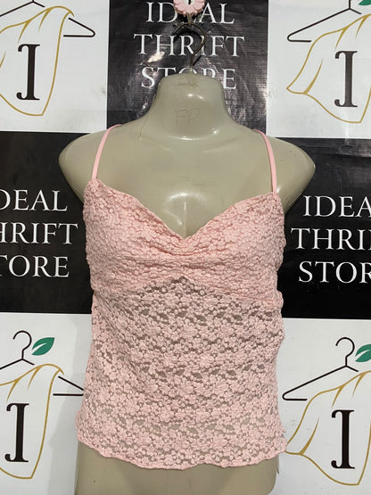 SUPRE |M| BUST 15| A56| PINK LACE TECHNICAL UTILITY CAMI TANK TOP