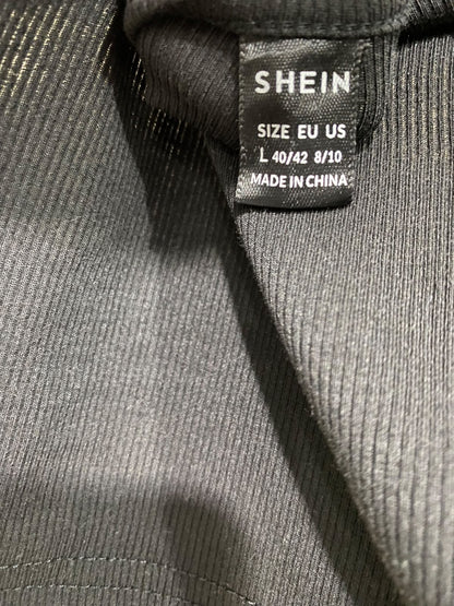 SHEIN |L| BUST 16| A56| BLACK HALTER-NECK RIBBED TECHNICAL UTILITY TANK TOP
