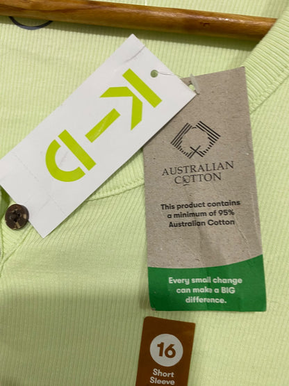 KD |S| BUST 15| A56| PALE GREEN HENLEY RIBBED TECHNICAL UTILITY T-SHIRT