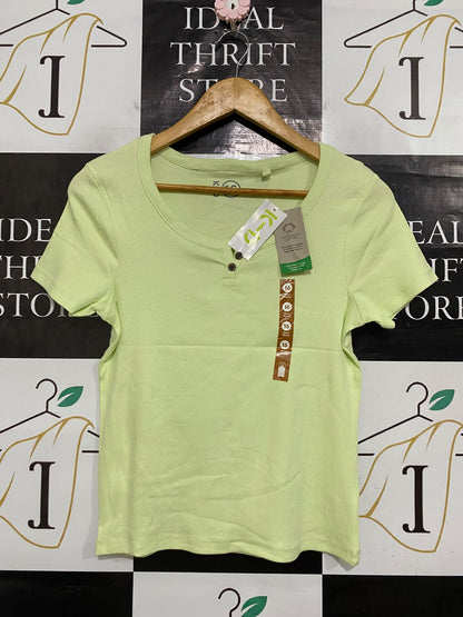 KD |S| BUST 15| A56| PALE GREEN HENLEY RIBBED TECHNICAL UTILITY T-SHIRT