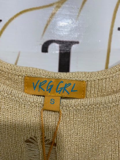 VRK GRL |S| BUST 12| A56| BEIGE DISTRESSED KNIT TECHNICAL UTILITY TANK TOP