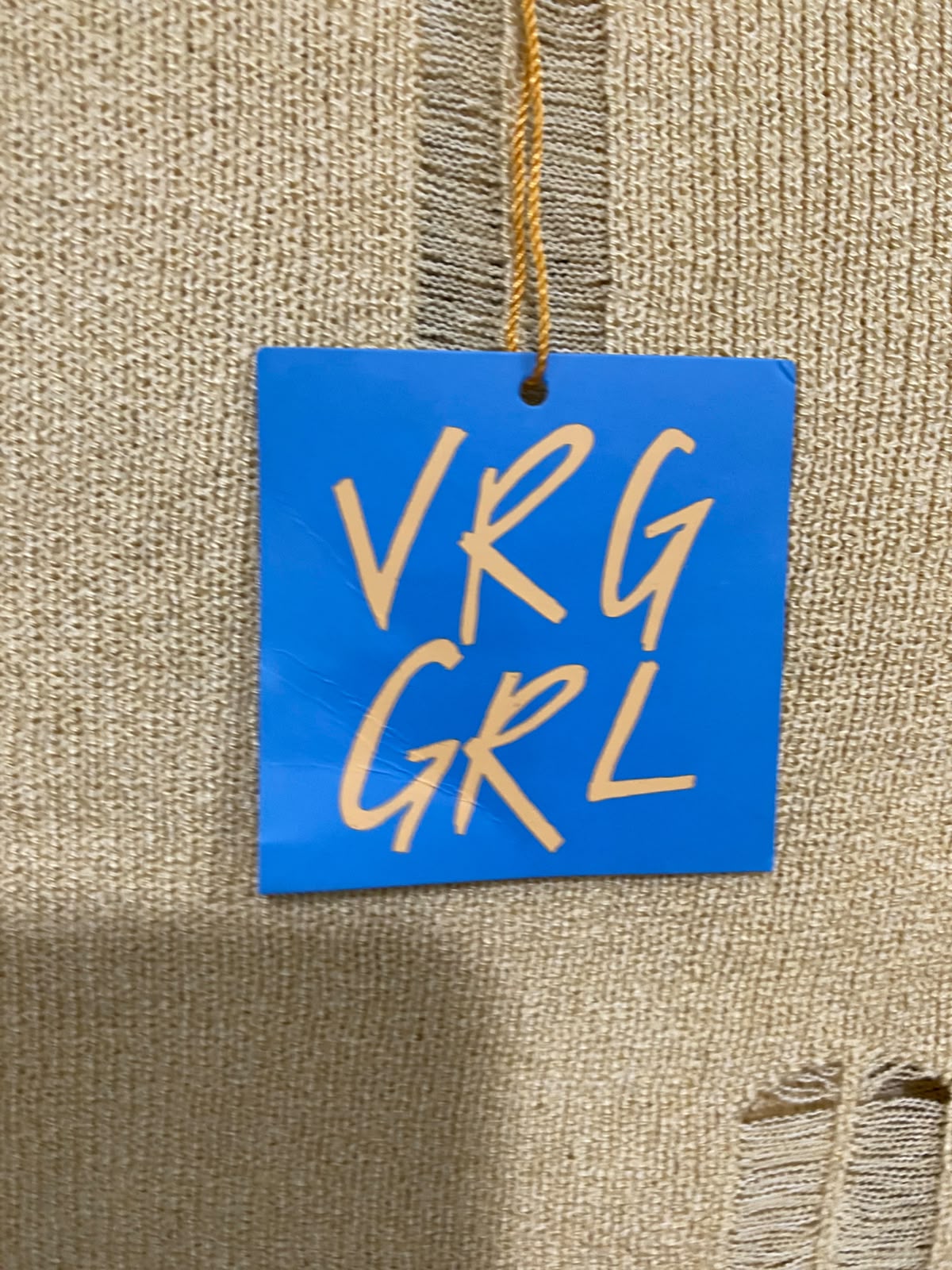 VRK GRL |S| BUST 12| A56| BEIGE DISTRESSED KNIT TECHNICAL UTILITY TANK TOP