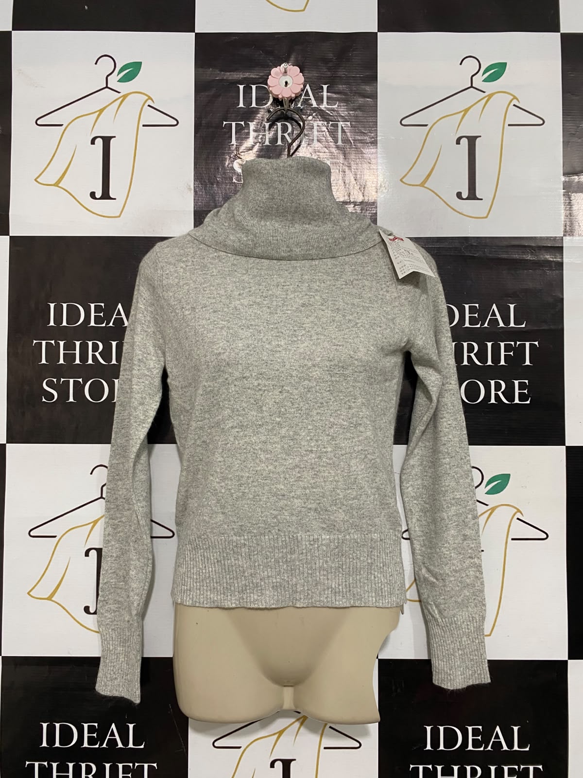ESPRIT |S| BUST 16| A56| GREY TURTLENECK RIBBED TECHNICAL UTILITY SWEATER