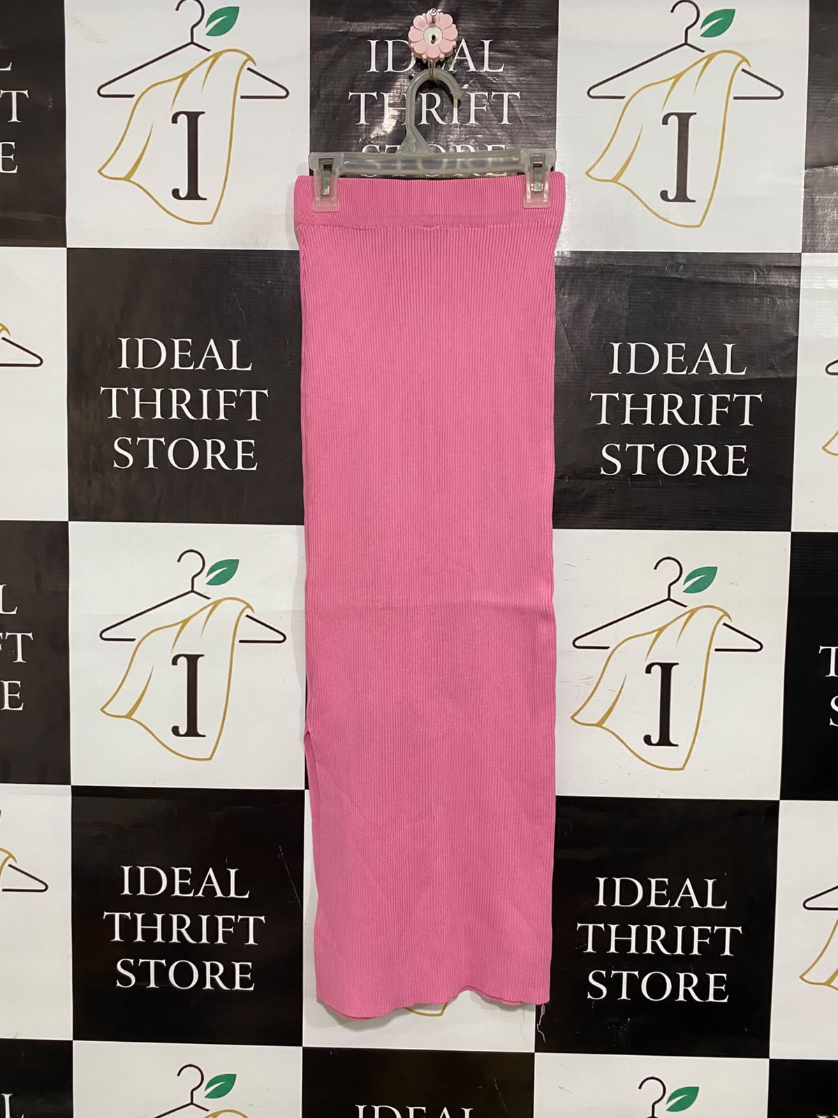 NEW COLLECTION |XS| WAIST 22| A56| PINK RIBBED KNIT TECHNICAL UTILITY MIDI SKIRT