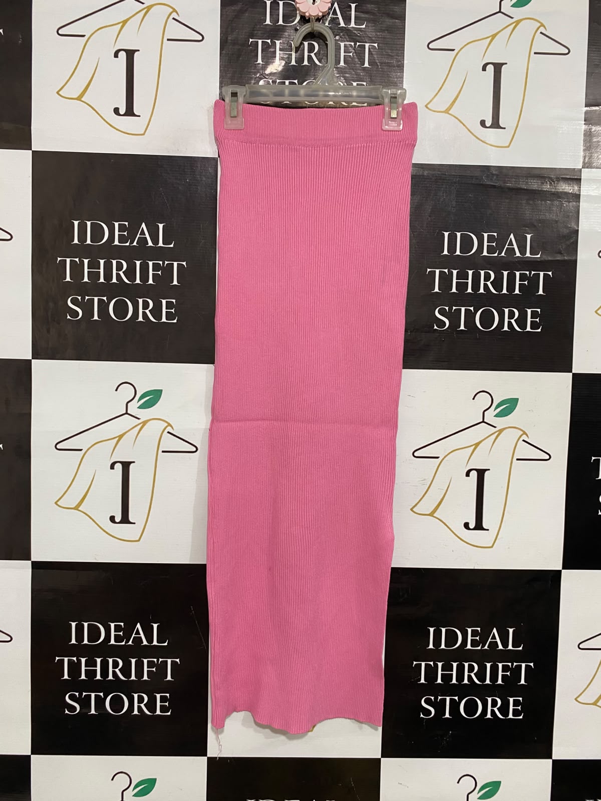 NEW COLLECTION |XS| WAIST 22| A56| PINK RIBBED KNIT TECHNICAL UTILITY MIDI SKIRT