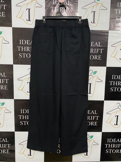 ANKO |L| WAIST 32| A56| BLACK UTILITY DRAWSTRING WAISTBAND STRAIGHT-LEG TECHNICAL TROUSERS