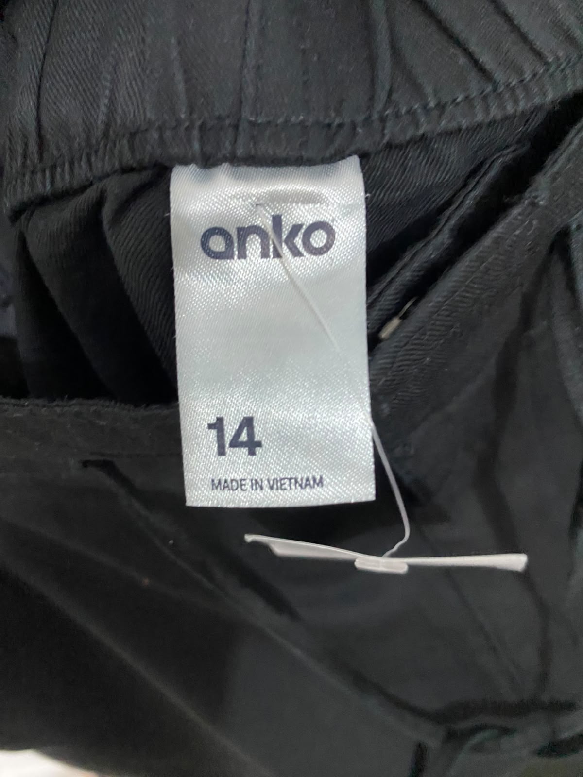 ANKO |L| WAIST 32| A56| BLACK UTILITY DRAWSTRING WAISTBAND STRAIGHT-LEG TECHNICAL TROUSERS