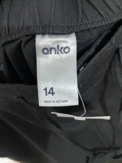 ANKO |L| WAIST 32| A56| BLACK UTILITY DRAWSTRING WAISTBAND STRAIGHT-LEG TECHNICAL TROUSERS