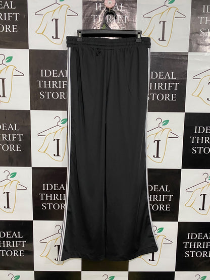 COTTON ON |L| WAIST 32| A56| BLACK SIDE-STRIPE WIDE-LEG TECHNICAL UTILITY TROUSERS