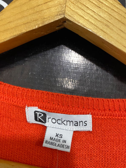 ROCKMANS |XS| BUST 20| A56| ORANGE KNIT TUNIC TOP
