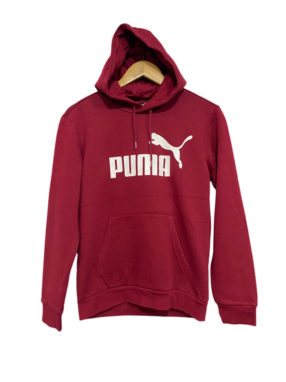 PUMA |XS| BUST 20| A57| BURGUNDY LOGO PULLOVER TECHNICAL UTILITY HOODIE