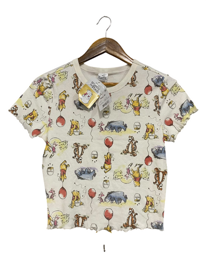 DISNEP |S| BUST 16| A57| WINNIE THE POOH ALL-OVER PRINT TECHNICAL UTILITY CROP T-SHIRT