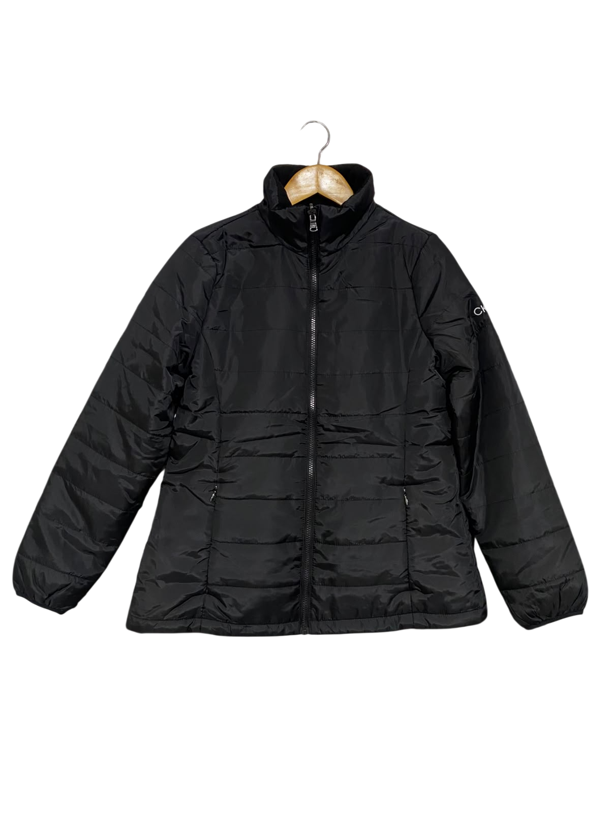 CALVIN KLEIN |M| BUST 19| A57| BLACK QUILTED STAND-COLLAR TECHNICAL UTILITY PUFFER JACKET