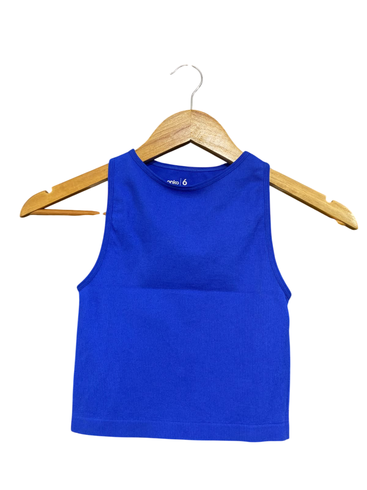 ANKO |XS| BUST 11| A57| ROYAL BLUE RIBBED SEAMLESS TECHNICAL UTILITY CROP TOP