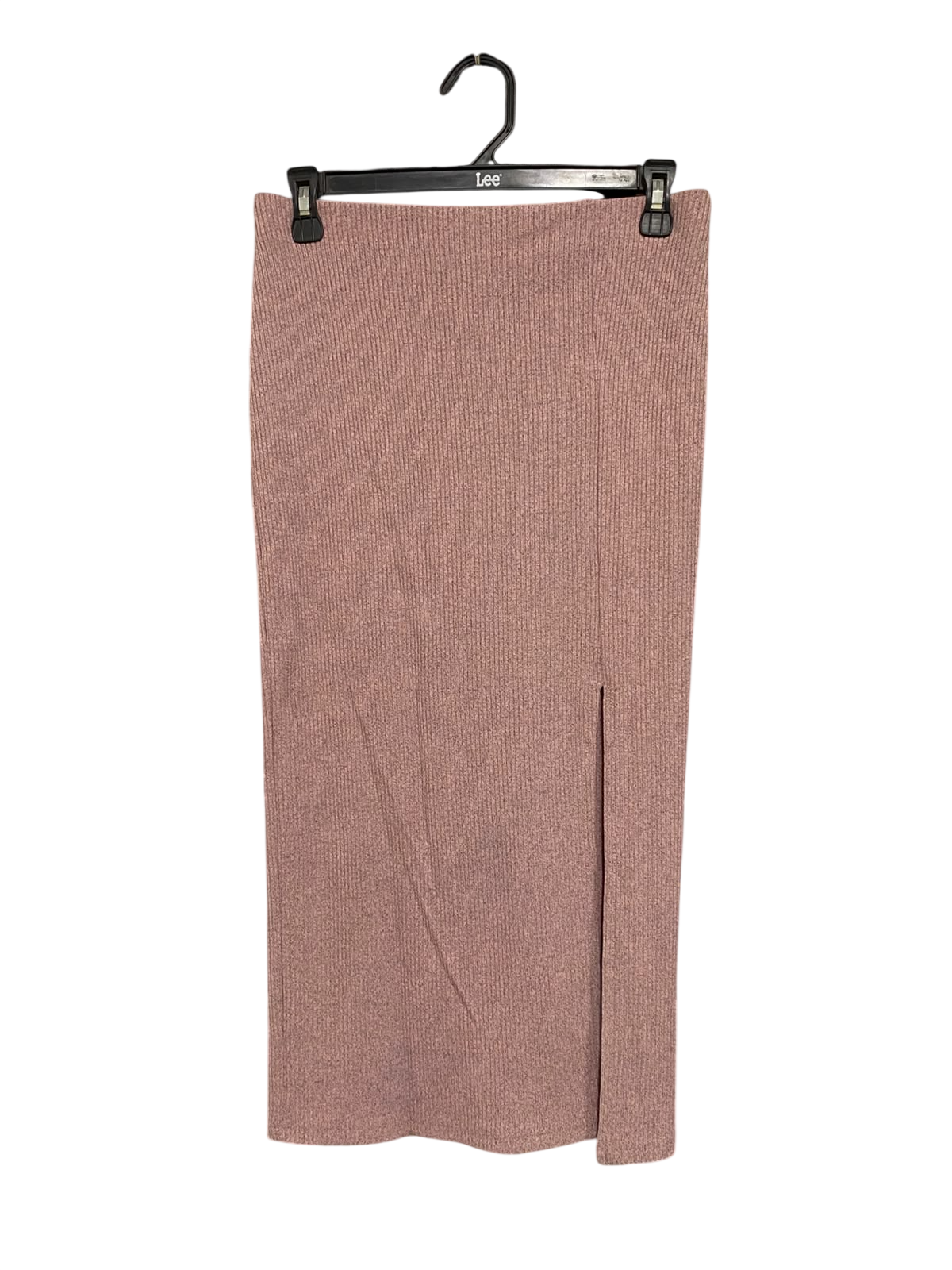 MISS VALLEY |M| WAIST 28| A57| DUSTY ROSE RIBBED SIDE-SLIT TECHNICAL UTILITY MIDI SKIRT