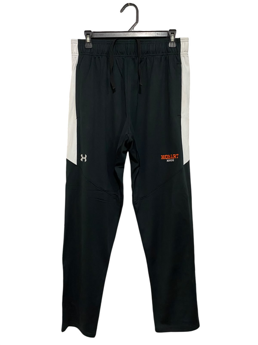 UNDER ARMOUR |L| WAIST 30| A57| HOBART ROWING BLACK AND WHITE TECHNICAL UTILITY TRACK PANTS