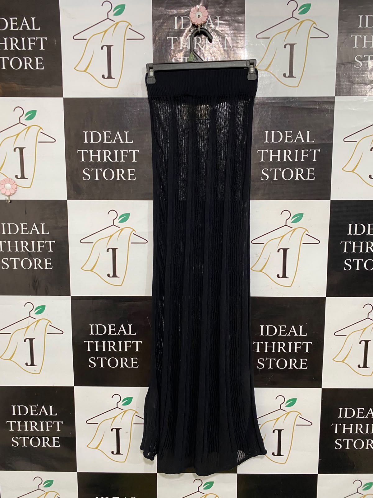 CAMILLA AND MARC |XS| WAIST 24| A57| BLACK SHEER-KNIT TEXTURED TECHNICAL UTILITY MAXI SKIRT
