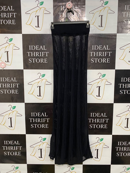 CAMILLA AND MARC |XS| WAIST 24| A57| BLACK SHEER-KNIT TEXTURED TECHNICAL UTILITY MAXI SKIRT