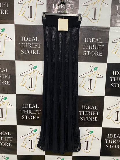 CAMILLA AND MARC |XS| WAIST 24| A57| BLACK SHEER-KNIT TEXTURED TECHNICAL UTILITY MAXI SKIRT