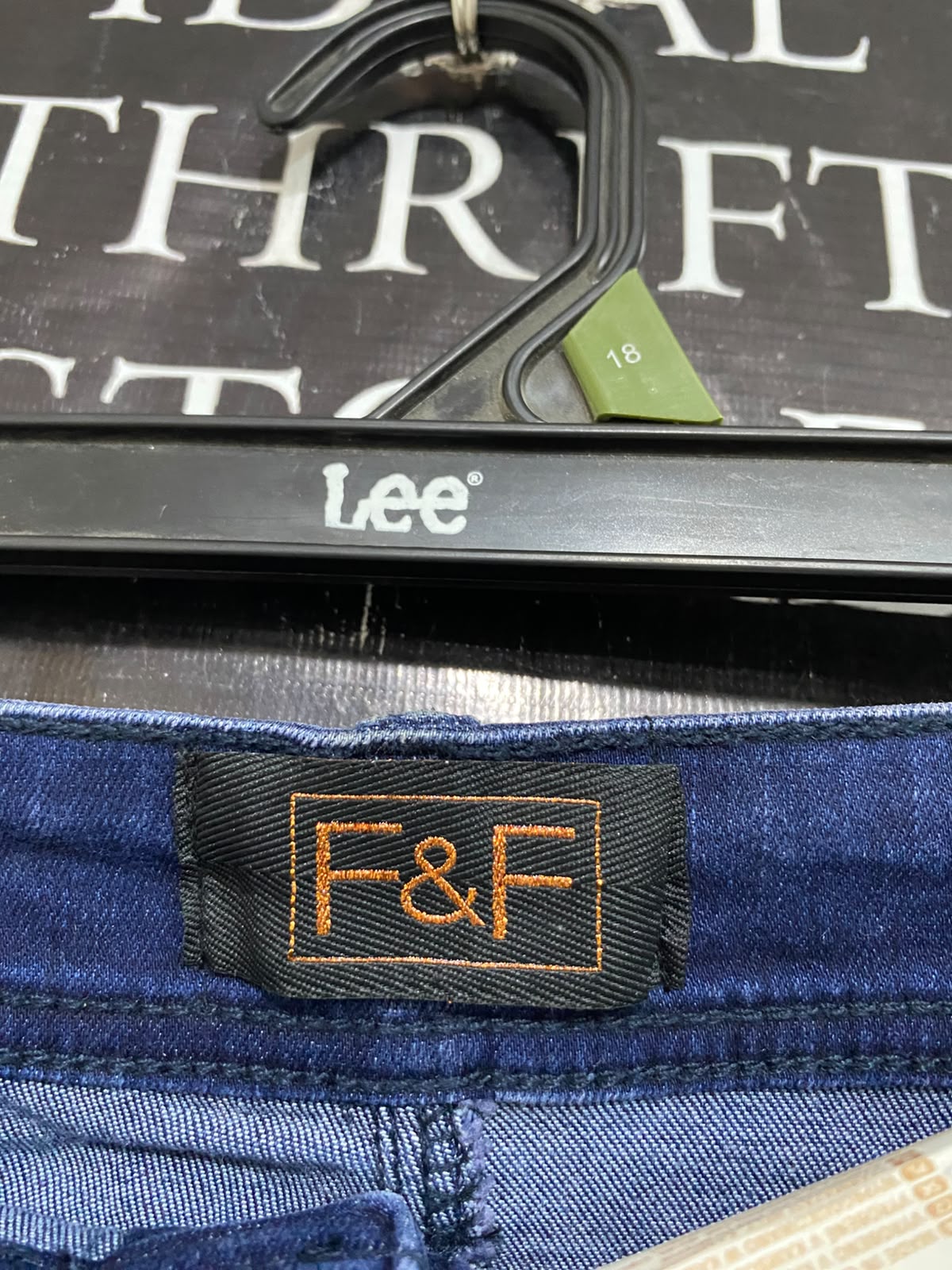 F&F |M| WAIST 28| A57| DARK BLUE DENIM BUTTON-FRONT TECHNICAL UTILITY MIDI SKIRT