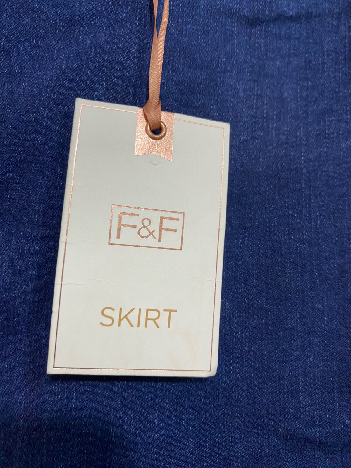 F&F |M| WAIST 28| A57| DARK BLUE DENIM BUTTON-FRONT TECHNICAL UTILITY MIDI SKIRT