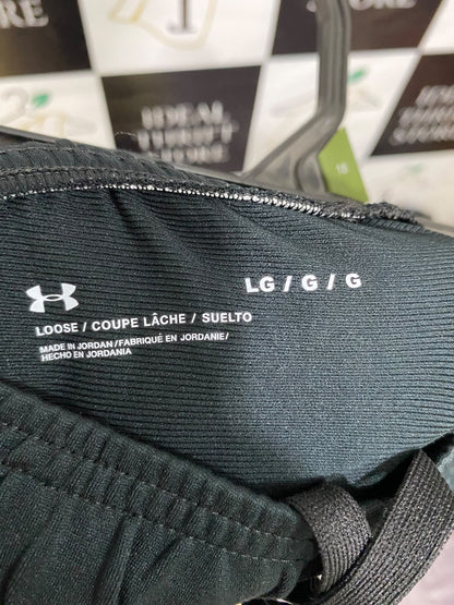 UNDER ARMOUR |L| WAIST 30| A57| HOBART ROWING BLACK AND WHITE TECHNICAL UTILITY TRACK PANTS
