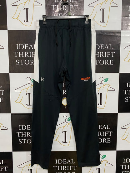 UNDER ARMOUR |L| WAIST 30| A57| HOBART ROWING BLACK AND WHITE TECHNICAL UTILITY TRACK PANTS