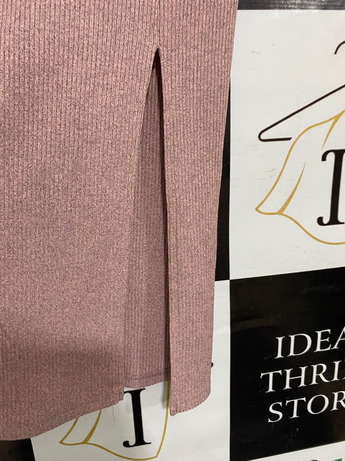 MISS VALLEY |M| WAIST 28| A57| DUSTY ROSE RIBBED SIDE-SLIT TECHNICAL UTILITY MIDI SKIRT