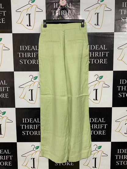 ZARA |XS| WAIST 26| A57| PALE GREEN HIGH-WAISTED WIDE-LEG TECHNICAL UTILITY TROUSERS